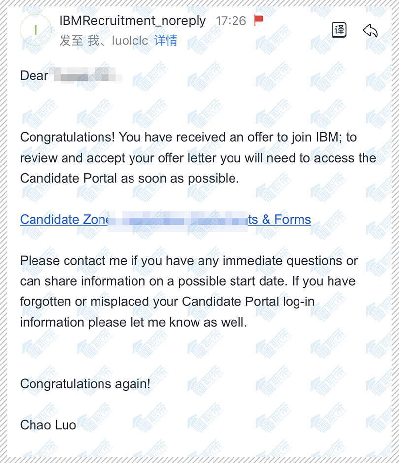 懂职帝学员Ruby获得IBM offer !